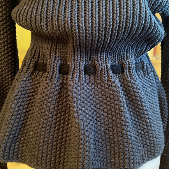 NEW LRL Ralph Lauren Chunky Belted Peplum Shawl Cardigan Sweater Jacket S NWOT - Picture 11 of 16